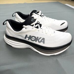 Hoka One One Bondi 8 White/Black Men’s 12.5 Great Condition! Running Shoes